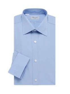 Charvet Solid Poplin Dress Shirt For Men Blue -CHARVET AND GUERLAIN Sales unnamed file 10