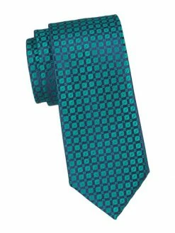 Charvet Neat Geo Thread Silk Tie For Men