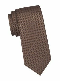 Charvet Solid Geometric Silk Tie For Men