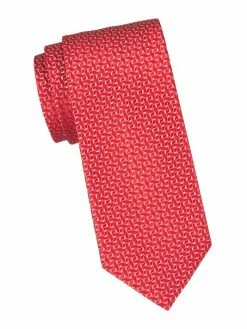 Charvet Neat Ivy Leaf Silk Tie For Men