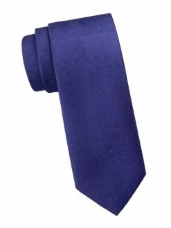 Charvet Illusion Diamond Silk Tie For Men Dark Blue