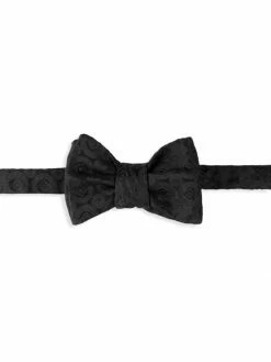 Charvet Large Silk Tonal Bow Tie For Men Black -CHARVET AND GUERLAIN Sales unnamed file 159