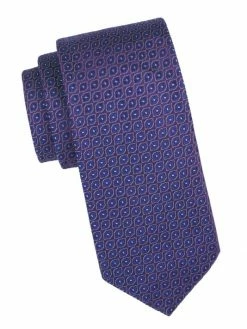 Charvet Neat Diamond Silk Tie For Men Navy -CHARVET AND GUERLAIN Sales unnamed file 167