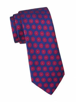 Charvet Large Scale Medallion Silk Tie For Men Red -CHARVET AND GUERLAIN Sales unnamed file 177