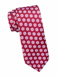 Charvet Large Scale Medallion Silk Tie For Men Red -CHARVET AND GUERLAIN Sales unnamed file 178