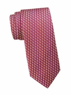 Charvet Neat Contrast Color Brush Silk Tie For Men Red -CHARVET AND GUERLAIN Sales unnamed file 182