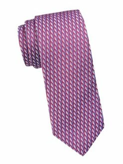 Charvet Neat Contrast Color Brush Silk Tie For Men Red -CHARVET AND GUERLAIN Sales unnamed file 184
