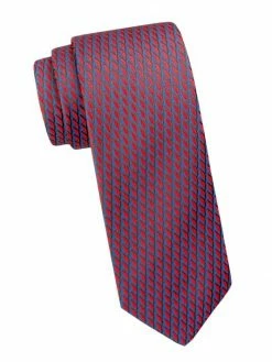 Charvet Neat Contrast Color Brush Silk Tie For Men Red -CHARVET AND GUERLAIN Sales unnamed file 185