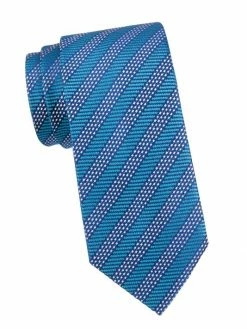 Charvet Stripe Silk Tie For Men Navy Red -CHARVET AND GUERLAIN Sales unnamed file 194