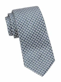 Charvet Square Geometric Woven Silk Tie For Men