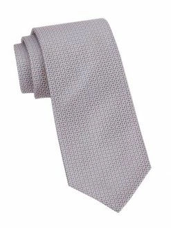 Charvet Geometric Woven Silk Tie For Men