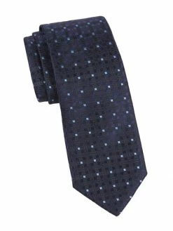 Charvet Tonal Plaid Woven Silk Tie For Men