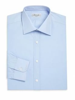 Charvet Regular-Fit Cotton Long-Sleeve Dress Shirt For Men White -CHARVET AND GUERLAIN Sales unnamed file 3