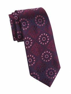 Charvet Medallion Woven Silk Tie For Men