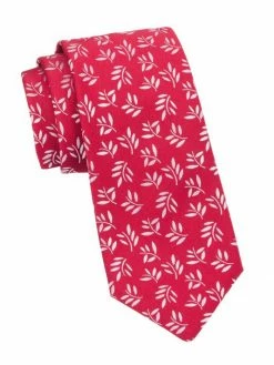 Charvet Large Vineleaf Woven Silk Tie For Men