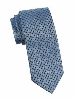 Charvet Round Geometric Woven Silk Tie For Men