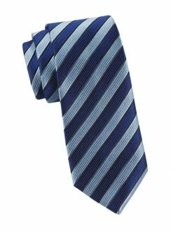 Charvet Stripe Barrell Woven Silk Tie For Men