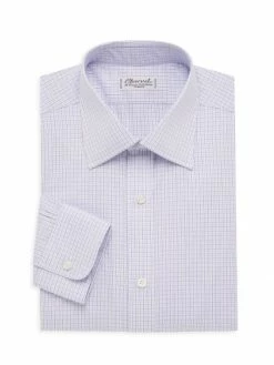 Charvet Window Check Dress Shirt For Men