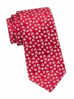 Charvet Contrast Heart Woven Silk Tie For Men
