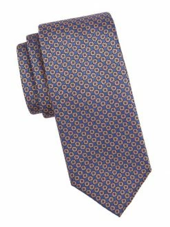Charvet Geometric-Print Silk Tie For Men Red -CHARVET AND GUERLAIN Sales unnamed file 96